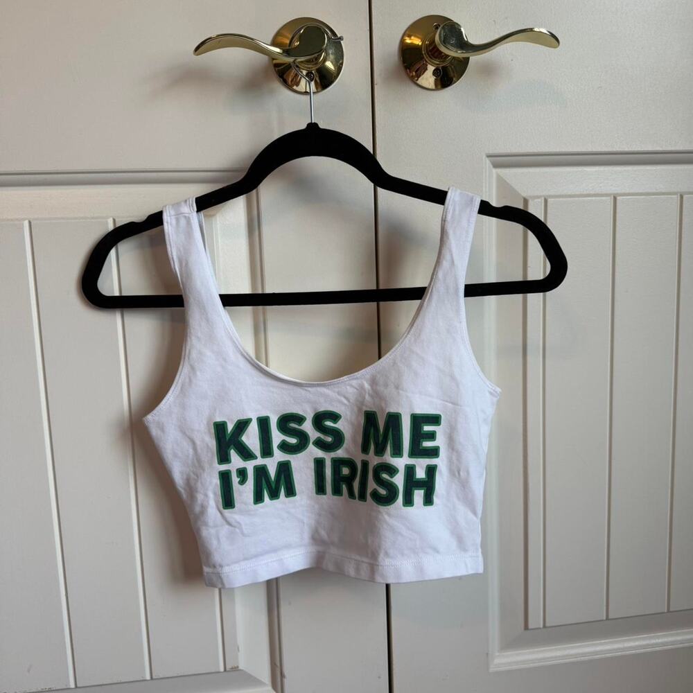 "Kiss Me I'm Irish" tank top crop top